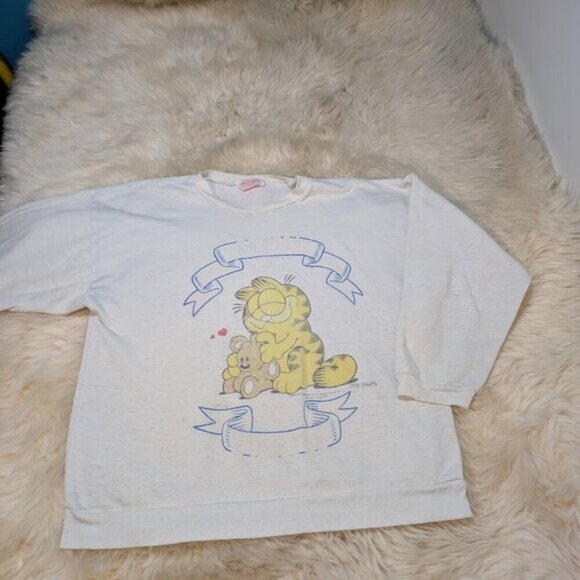 Vintage 1979 Garfield Thin Pull Over 3/4 Sleeve - Picture 1 of 13